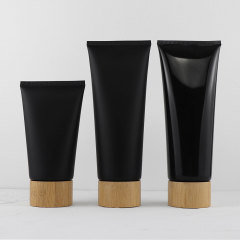Eco-Friendly 150ml/180ml/200ml/300ml Skin Care Products Soft Plastic Squeeze Tube Bamboo Cap Facial Care Hand Cream Eye Cream