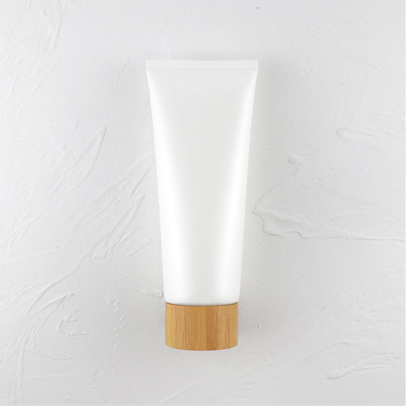 Eco-Friendly 150ml/180ml/200ml/300ml Skin Care Products Soft Plastic Squeeze Tube Bamboo Cap Facial Care Hand Cream Eye Cream