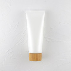 Eco-Friendly 150ml/180ml/200ml/300ml Skin Care Products Soft Plastic Squeeze Tube Bamboo Cap Facial Care Hand Cream Eye Cream