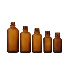 Yiwu 2025 New Year Gift 60ml 2 oz Amber Frosted Round Glass Dropper Bottle Cosmetic Essential Oil Empty Packaging 30ml Volume