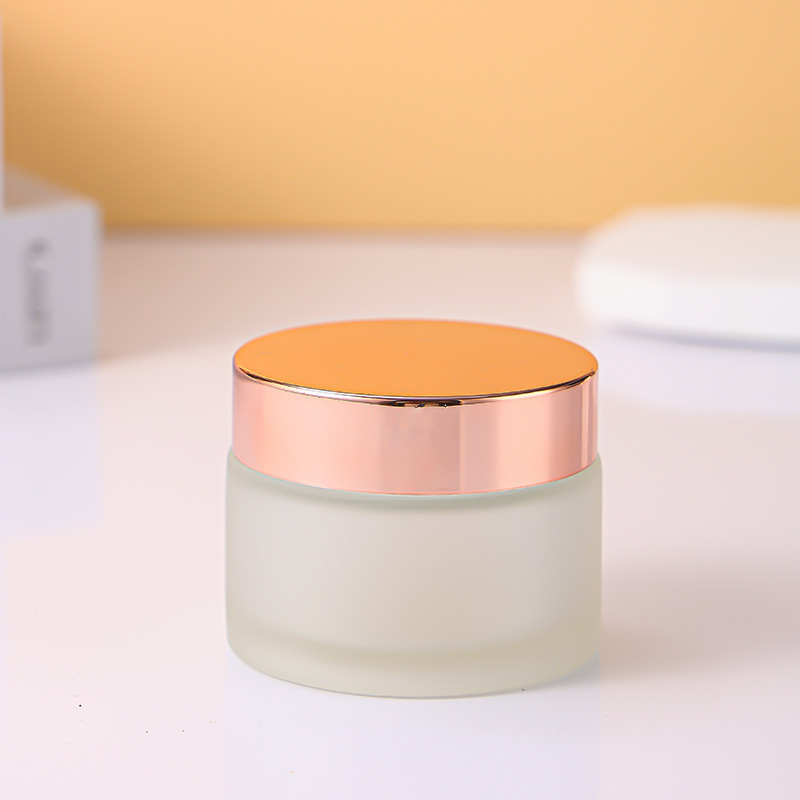 Logo Printing  Gram 5g 10g 15g 20g Jar Skincare Cosmetics Glass Jar Bamboo Lid Round Matte Cosmetic Jars