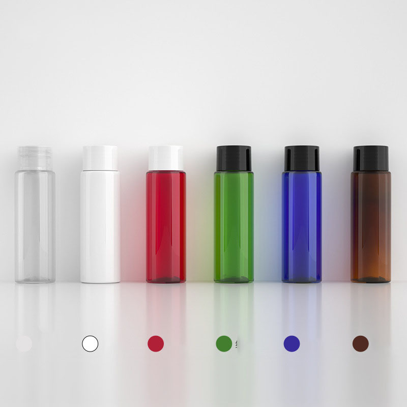 Empty 30ml PET Flat Shoulder Bottle Plastic Inner Plug Cosmetic Lotion Packaging Bottles Liquid Soap Bottle