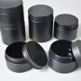 Wholesale Matte Black Color Plastic Jars Empty Cosmetic Packaging Container Plastic Cream Jar with Black Lids