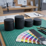 Wholesale Matte Black Color Plastic Jars Empty Cosmetic Packaging Container Plastic Cream Jar with Black Lids