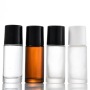 High Quality Empty Roller Perfume Bottle 50ml Round Glass Roll-on Oil Deodorant Bottle with Black Cap