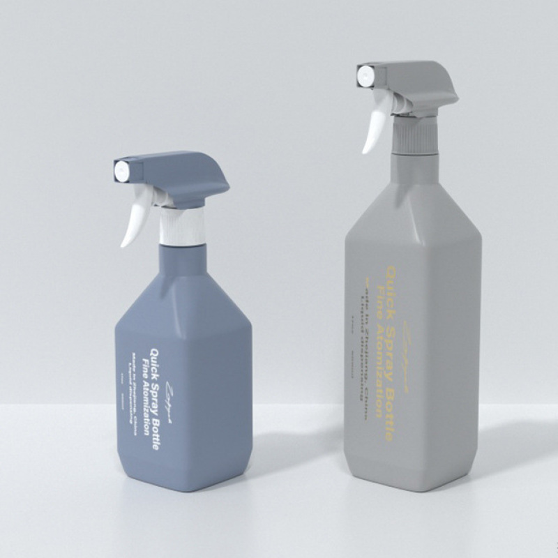 Body Spray Bottle 500ml High Capacity Soft Touch Slant Shoulder White Plastic square Bottle Trigger Plastic Spray Bottle 500ml