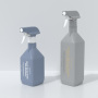 Body Spray Bottle 500ml High Capacity Soft Touch Slant Shoulder White Plastic square Bottle Trigger Plastic Spray Bottle 500ml