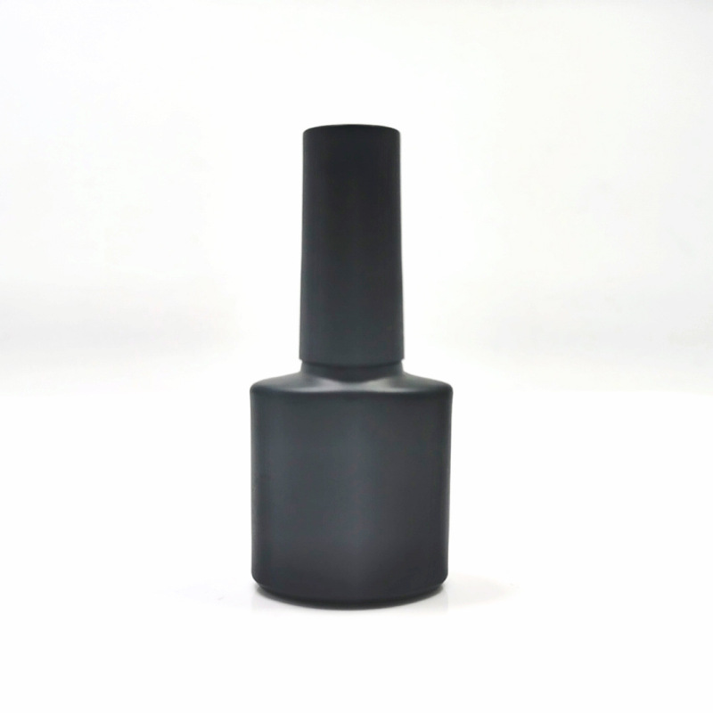 Private Label Avoid Light Black Empty Cosmetic Glass Bottle 10ml square Frosted Nail Polish Bottle