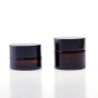 Custom Label Empty Cosmetic Pot Jar Skincare Cream 5g 10g Round Amber Small Glass Jar