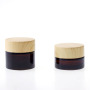 Custom Label Empty Cosmetic Pot Jar Skincare Cream 5g 10g Round Amber Small Glass Jar