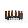24 Pack 10ml Amber Glass Roll-on Essential Oil Bottle with Steel Roller for Ball Plastic Black Cap Funnel and Opener