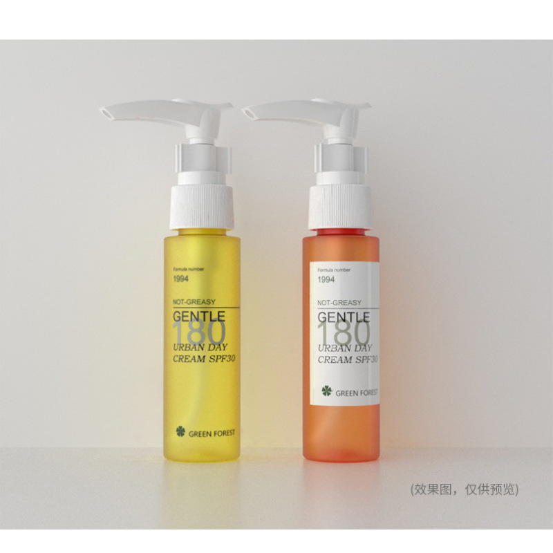 Clear Flat Shoulder Round PET Cosmetic Transparent Container Lotion Bottle Plastic 30 ml Serum Lotion Pump Bottle
