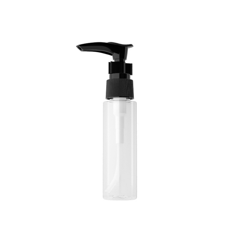 Clear Flat Shoulder Round PET Cosmetic Transparent Container Lotion Bottle Plastic 30 ml Serum Lotion Pump Bottle