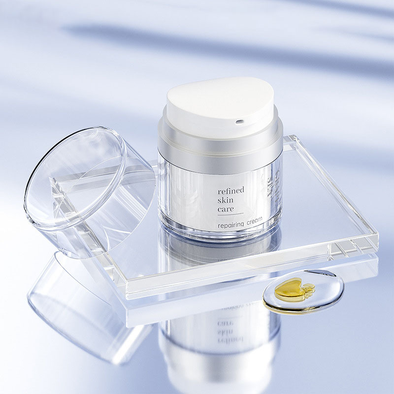 Custom 50ml 100ml Cosmetic Airless Pump Bottle Double Wall Refillable Lotion Cream Container OEM Skincare Packaging
