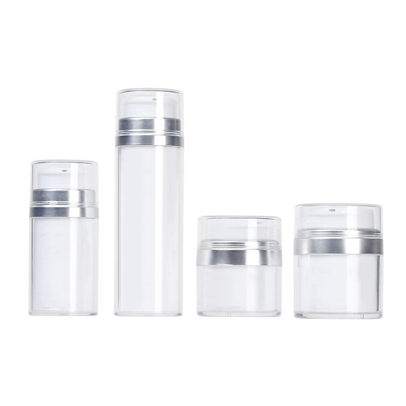 Custom 50ml 100ml Cosmetic Airless Pump Bottle Double Wall Refillable Lotion Cream Container OEM Skincare Packaging