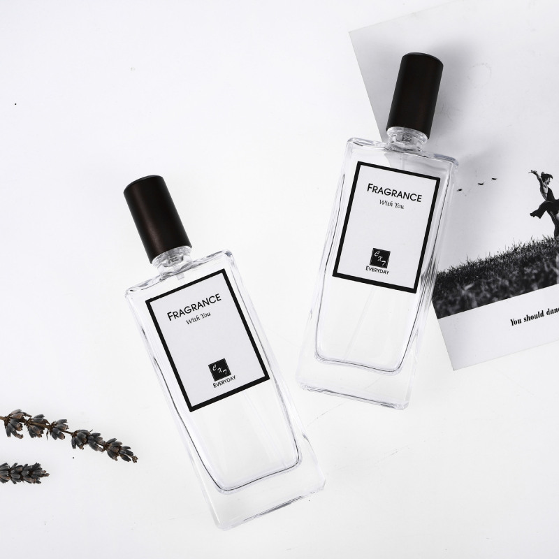 Glass Spray Perfume Bottle 50ml Bottles Wholesale clear square Empty Glass Perfume Bottle