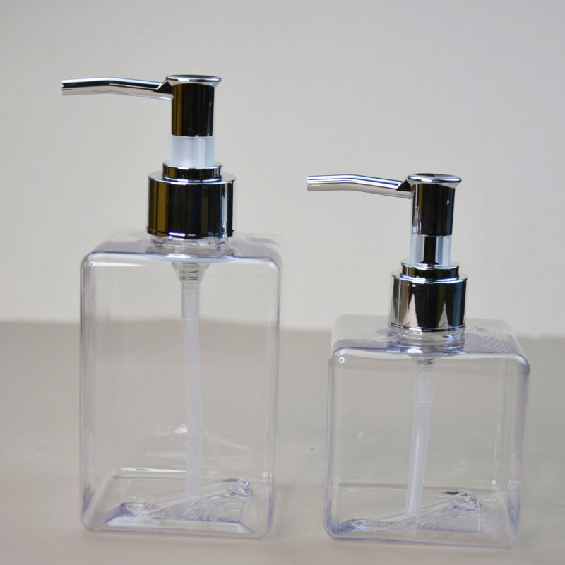 Skincare Packaging 250ml 350ml PETG Square Luxury Lotion Bottle Amber clear Square Plastic Shampoo  Bottle Lotion Pump Bottle