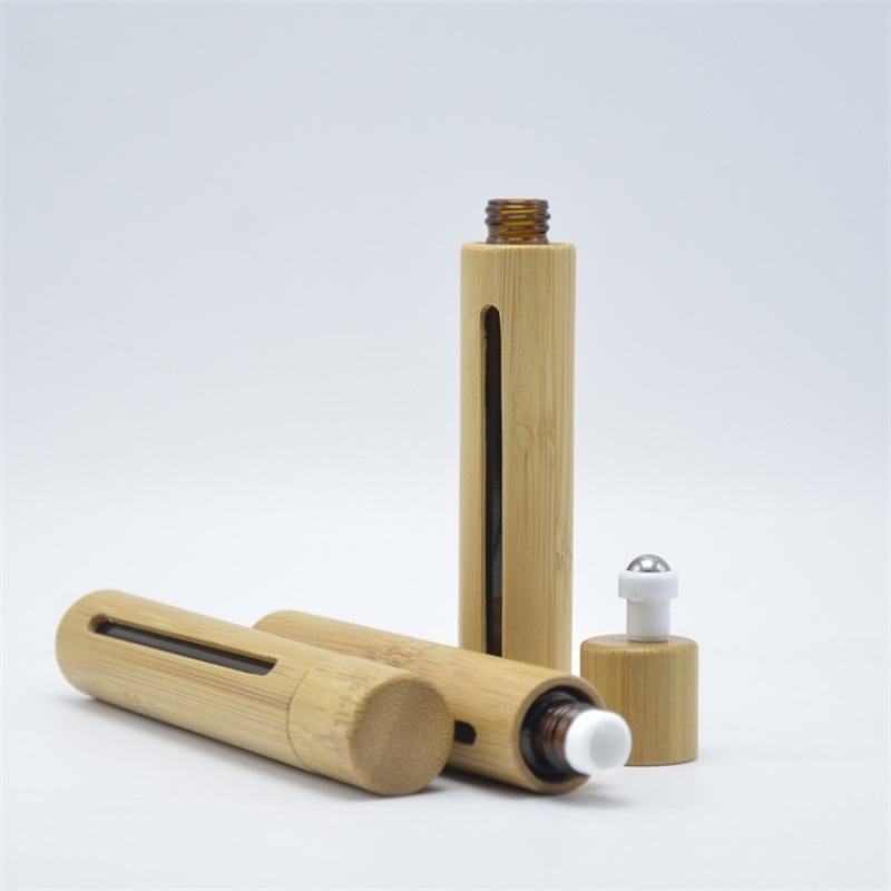 Amber Glass Bamboo Biodegradable Packaging for Cosmetics