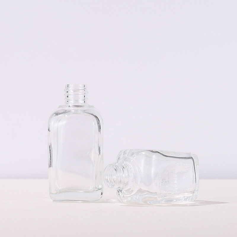 Clear 30ml Square Glass Dropper Bottle with Gold Lid for Essential Oils