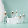 Clear 30ml Square Glass Dropper Bottle with Gold Lid for Essential Oils