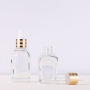 Clear 30ml Square Glass Dropper Bottle with Gold Lid for Essential Oils