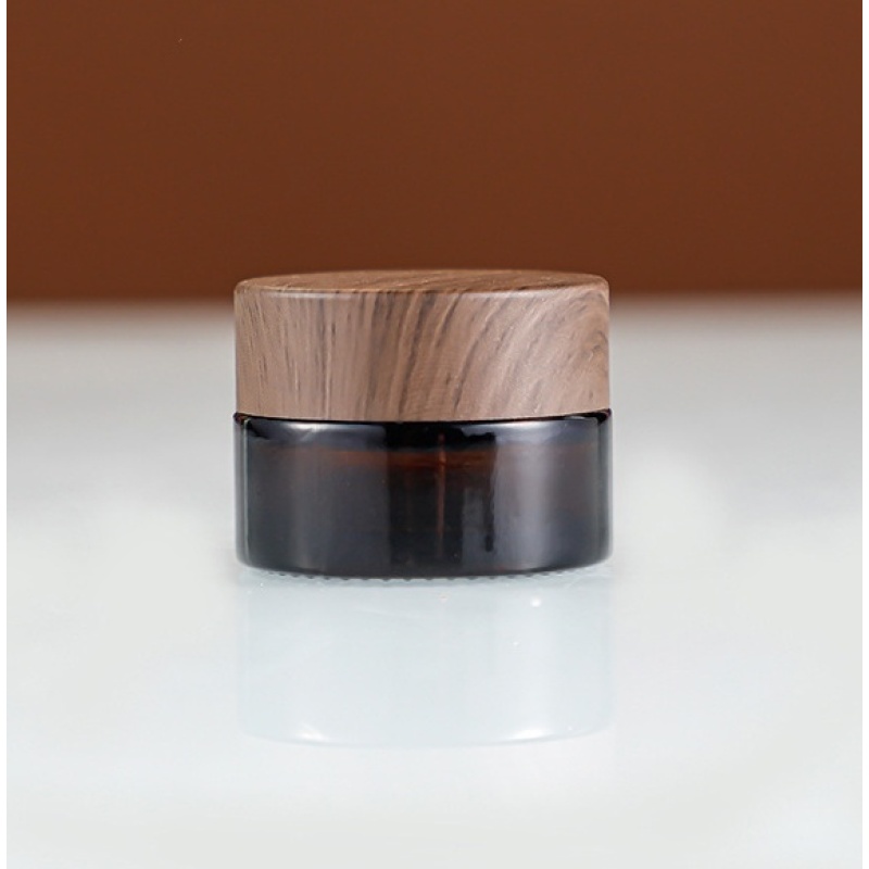 Refillable Glass Cosmetic Cream Jars 10g  with Bamboo Wooden Lids for Lotion Cream  Jar Scrub Cream Sr