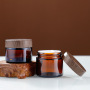 Refillable Glass Cosmetic Cream Jars 10g  with Bamboo Wooden Lids for Lotion Cream  Jar Scrub Cream Sr