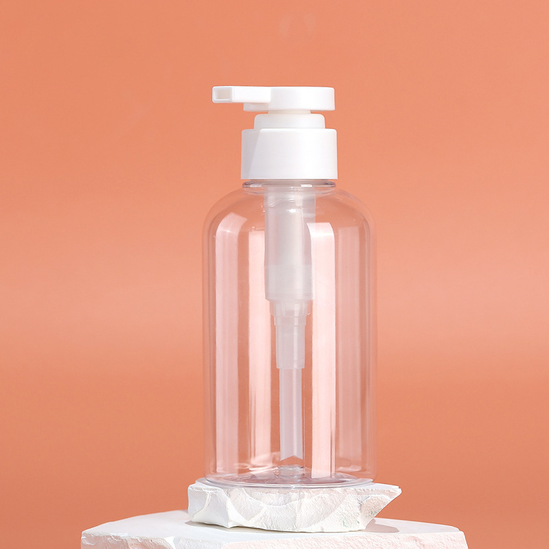 Customizable Eco-Friendly 300ml/500ml Matte Finish Cosmetic Bottles Refillable PET Bottles with Pump with White Lotion Pump