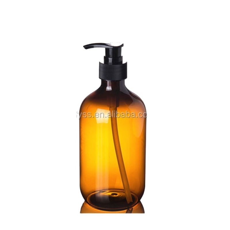 Shampoo Plastic Amber Green PET Cosmetic Container Bottles 500ML