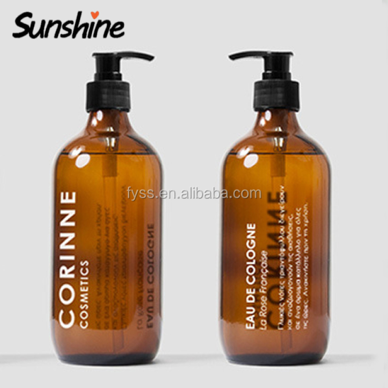 Shampoo Plastic Amber Green PET Cosmetic Container Bottles 500ML