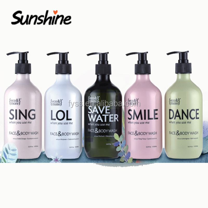 Shampoo Plastic Amber Green PET Cosmetic Container Bottles 500ML