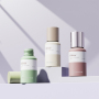 Empty Skincare Packaging 50ml Slant Shoulder Plastic PET Bottle Private Label Accept Amber Green Color for Cosmetic Brand