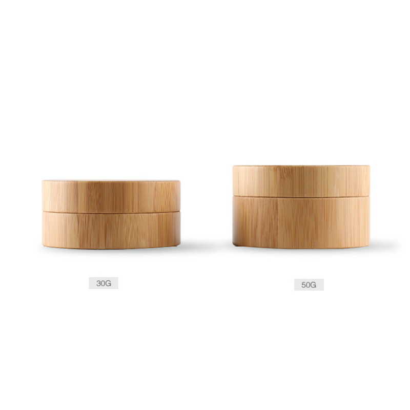 Wholesale Cream Jar Bamboo Cosmetic Jars Cheap Empty 50ml Container Plastic Cosmetics Jar