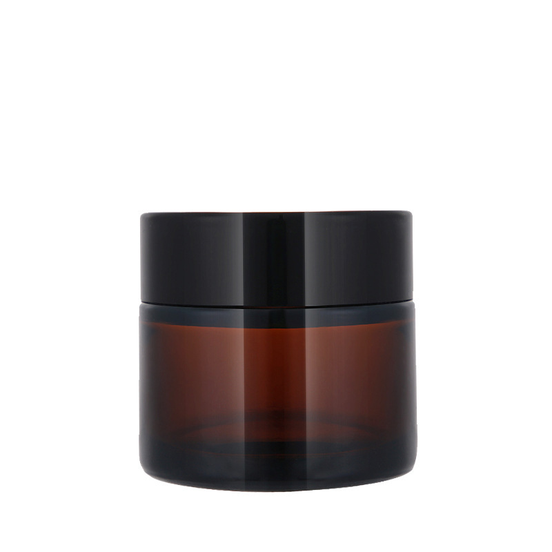 Wholesale 30g 50g 60g 100g 120g 150g 250g Cosmetic Containers Amber Face Cream Glass Jar with Black or Golden Screw Top