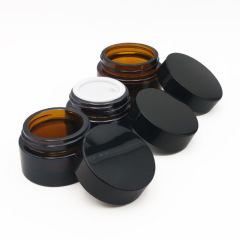 Wholesale 30g 50g 60g 100g 120g 150g 250g Cosmetic Containers Amber Face Cream Glass Jar with Black or Golden Screw Top