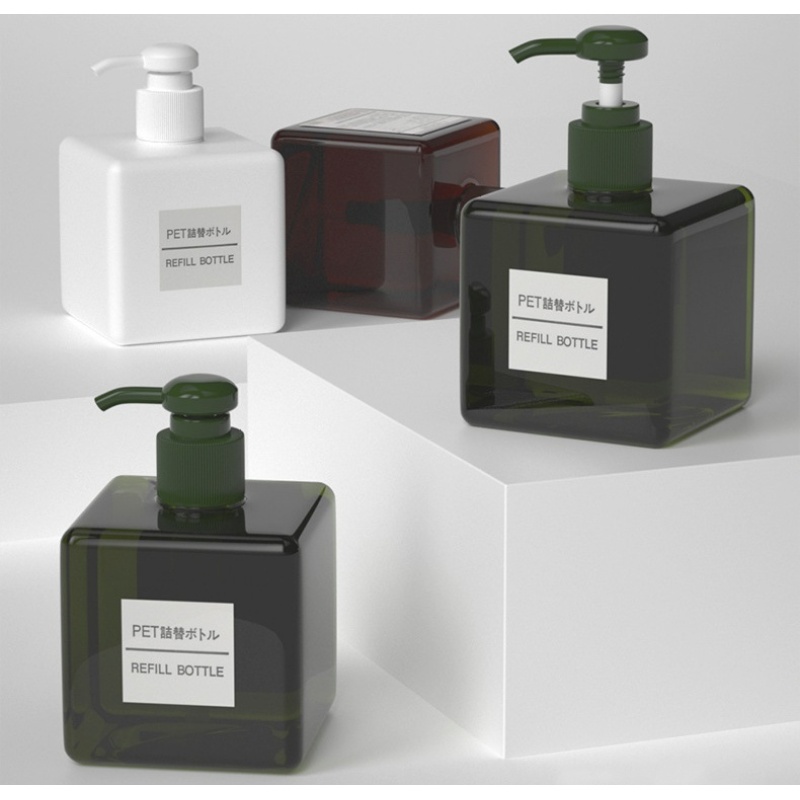 2024 Wholesale High Quality Refillable square Spray Pet Plastic Bottles With Pump for Cosmetic