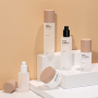 Frosted Round Pump Glass Bottle Flat Shoulder 50ml/100ml/120ml Skincare Packaging Set 100% Paper Box for Face Cream Low MOQ
