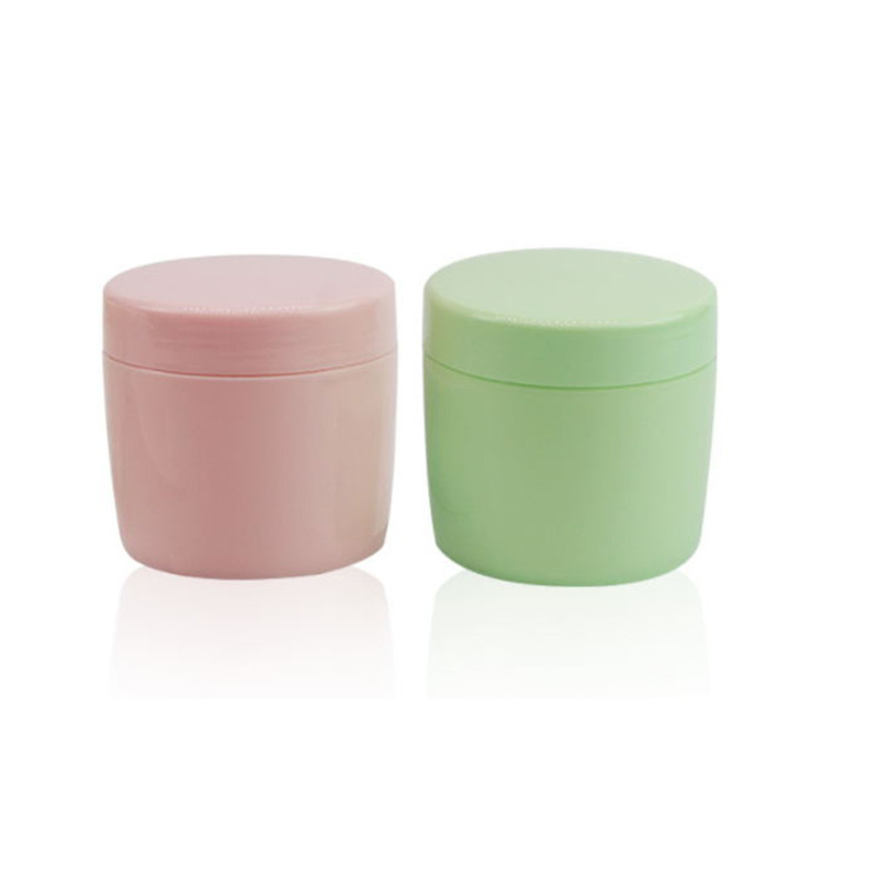 Hot Sale Wholesale Colorful  Empty Round Pink Green PP Plastic Cosmetics Jars 250ml Cosmetic Containers in Stock