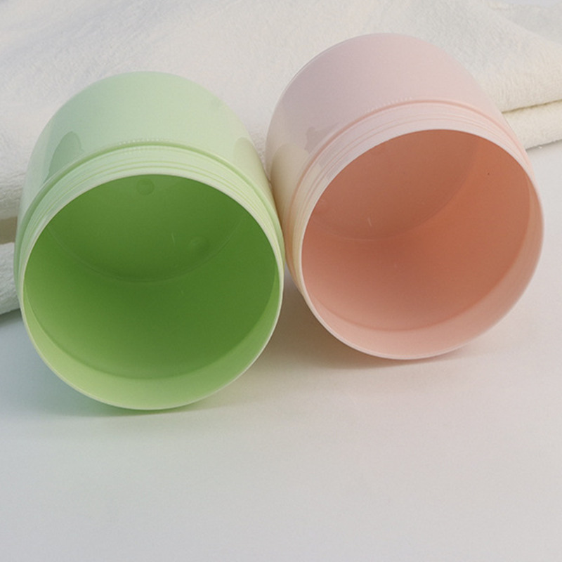 Hot Sale Wholesale Colorful  Empty Round Pink Green PP Plastic Cosmetics Jars 250ml Cosmetic Containers in Stock