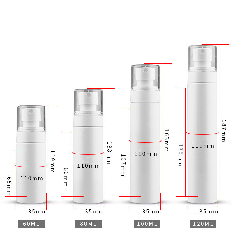 2oz PET White Skincare Sunscreen Container 60ml Cosmetic Toner Press Pump Spray Plastic Bottle Body Spray Bottle