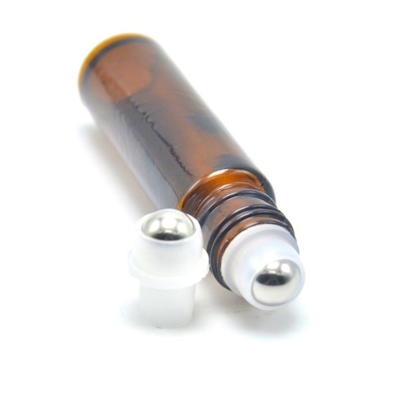 Wholesale 10ml Roller Ball Bottle  Amber Glass Roll on Bottles 10ml Essential Oil Perfume Roller Vials with Roller Ball