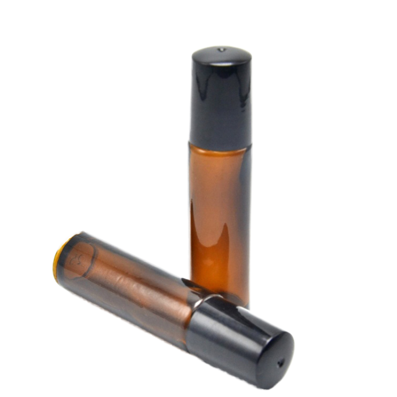 Wholesale 10ml Roller Ball Bottle  Amber Glass Roll on Bottles 10ml Essential Oil Perfume Roller Vials with Roller Ball