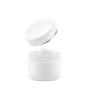 Custom Logo 250ml Luxury Cream Jar 8 oz White Plastic Luxury Skincare Jar with Silver Edge Recyclable for Skin Care