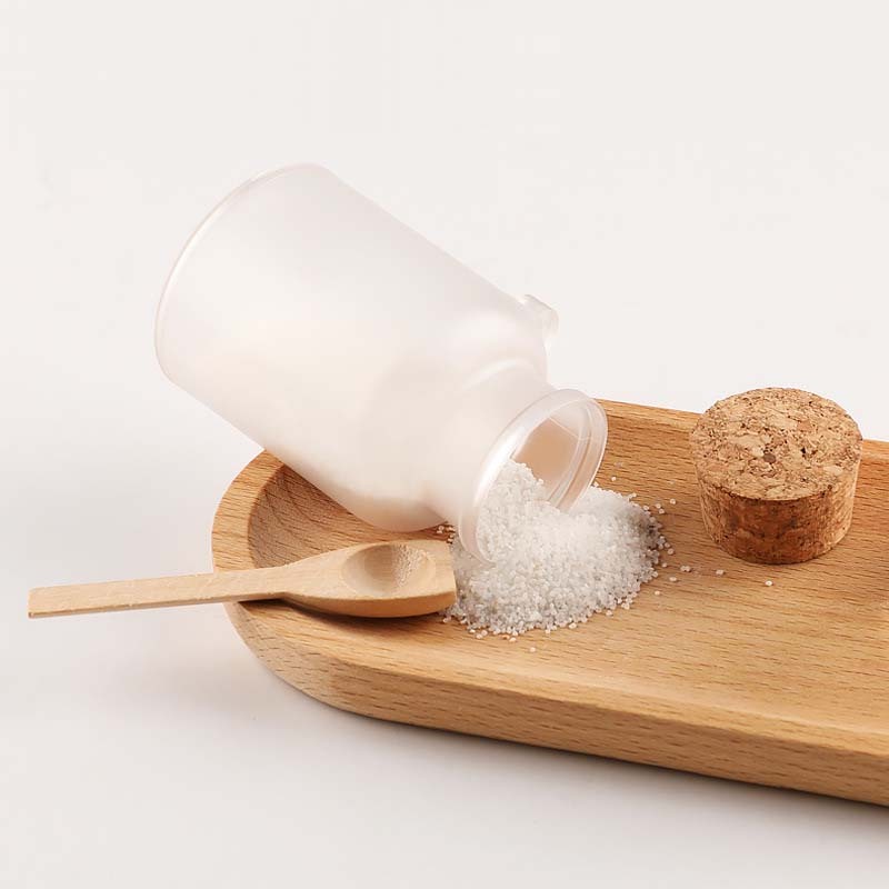 100g 200g 300ml 500ml Empty Matte Plastic Bath Salts Packaging Jar with Wooden Spoon Ready Stock