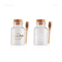 100g 200g 300ml 500ml Empty Matte Plastic Bath Salts Packaging Jar with Wooden Spoon Ready Stock
