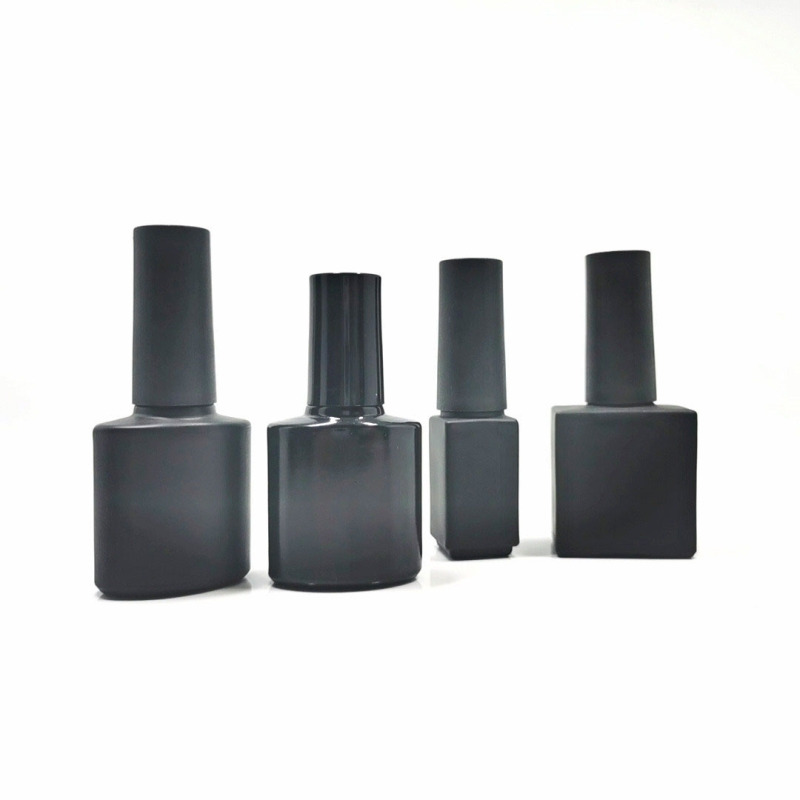 Cosmetic 10ml Black Glass Bottle Small Square Empty Nail Polish Oil