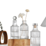 Perfume Bottle Clear Fragrance Glass Reed Diffuser Bottle Empty Vintage Style Ribbed Decorative Bottles for Aromatics
