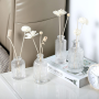Perfume Bottle Clear Fragrance Glass Reed Diffuser Bottle Empty Vintage Style Ribbed Decorative Bottles for Aromatics