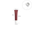 Burgundy tube+stainless roller+white cap