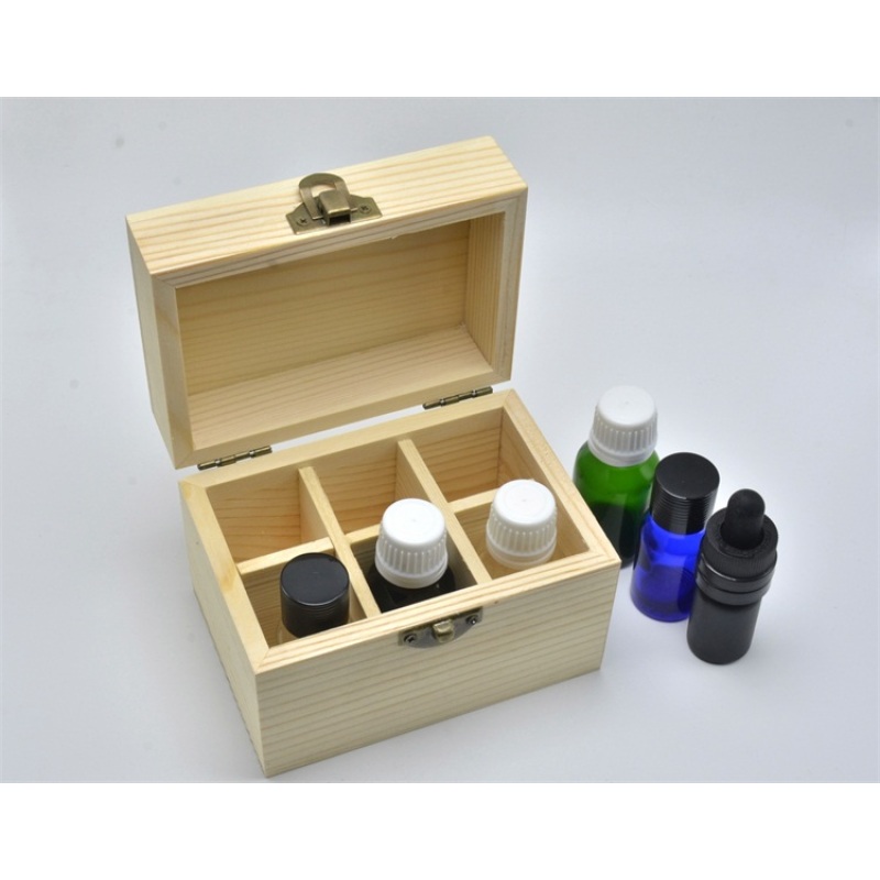 Hot Sale New Style Wooden Essential Oil Storage Box with 6 Slots